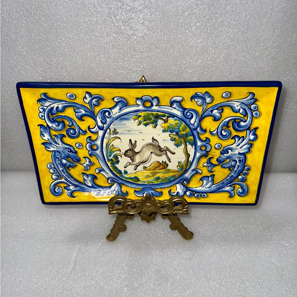 Vintage Mexican TALAVERA San Andrés Hand Painted Tray - Picture 3 of 5